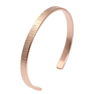 Chased Copper Cuff Bracelet - Thin