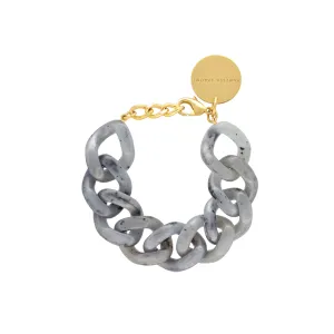 Flat Chain Bracelet Inked Grey Marble