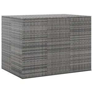 Garden Cushion Box PE Rattan 145x100x103 cm Grey