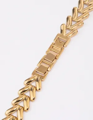 Gold Chunky Herringbone Chain Watch Band 38/40/41mm