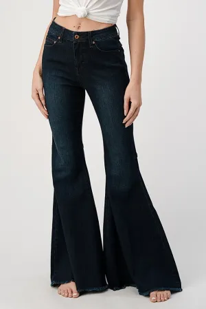 Grace in LA Ladies Flaire Frayed Hem Jean