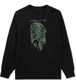 Grim Reaper Tattoo Skull Crewneck Sweatshirt