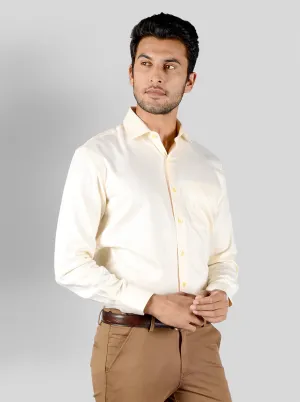 Lemon Yellow Dobby Slim Fit Evening Wear Shirt | Metal