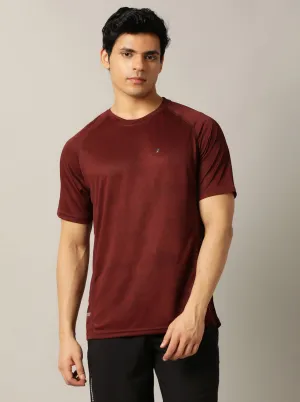 Maroon Solid Slim Fit T-Shirt | Jade Play