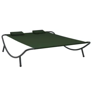 Outdoor Lounge Bed Fabric Green