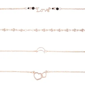 Rose Gold Love You To The Moon Bracelet 4 Pack