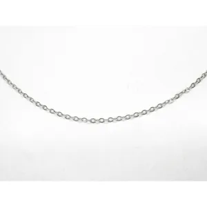 Thin Oval Link Chain Necklace 18" 14k White Gold