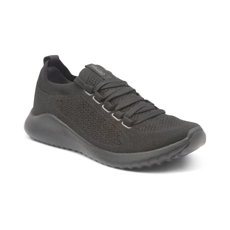 WOMEN'S AETREX CARLY SNEAKERS | BLACK / BLACK